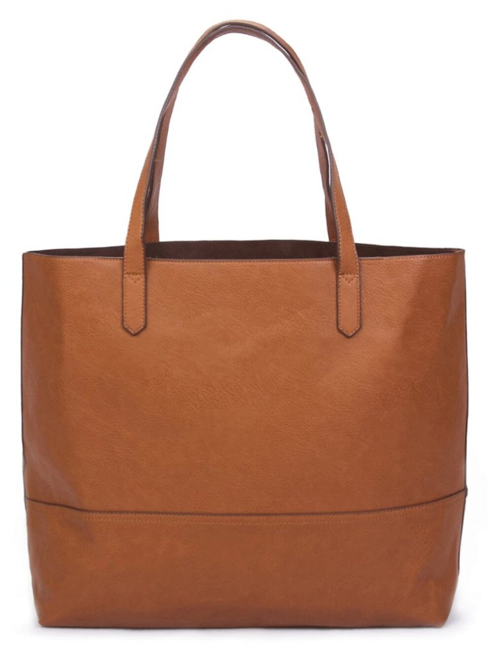 Large Vegan Leather Tote - Womens Slouchy Shoulder Bag with Open Top